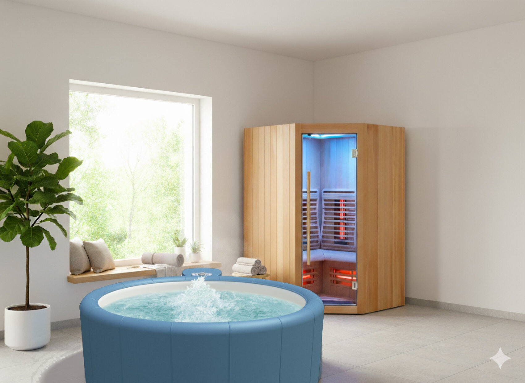 Infrarotkabine mit Softub